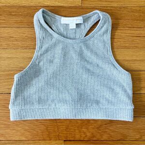 Spiritual Gangster Grey Ribbed Yoga Gym Workout Racerback Sports Bra Small